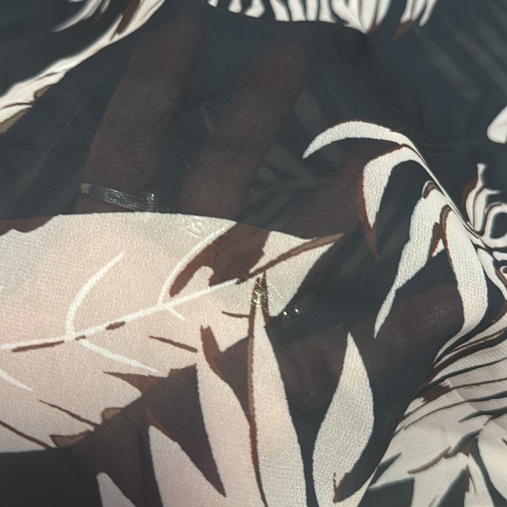 Cupshe NWT M SHEER STRAPPY SEXY Tropical Black BROWN TAN Floral MINI COVER UP - Picture 3 of 5